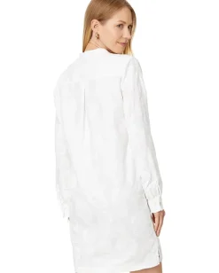 Lilly Pulitzer Rhoda Long Sleeve Popover Resort White Shell Of A Good Time Hot