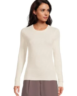 Lilla P Rib Slub Long Sleeve Crew Talc Online