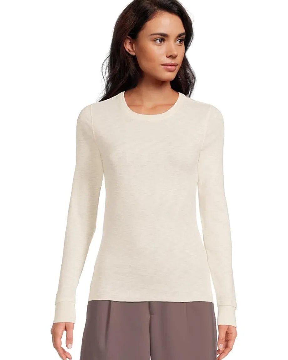 Lilla P Rib Slub Long Sleeve Crew Talc Online