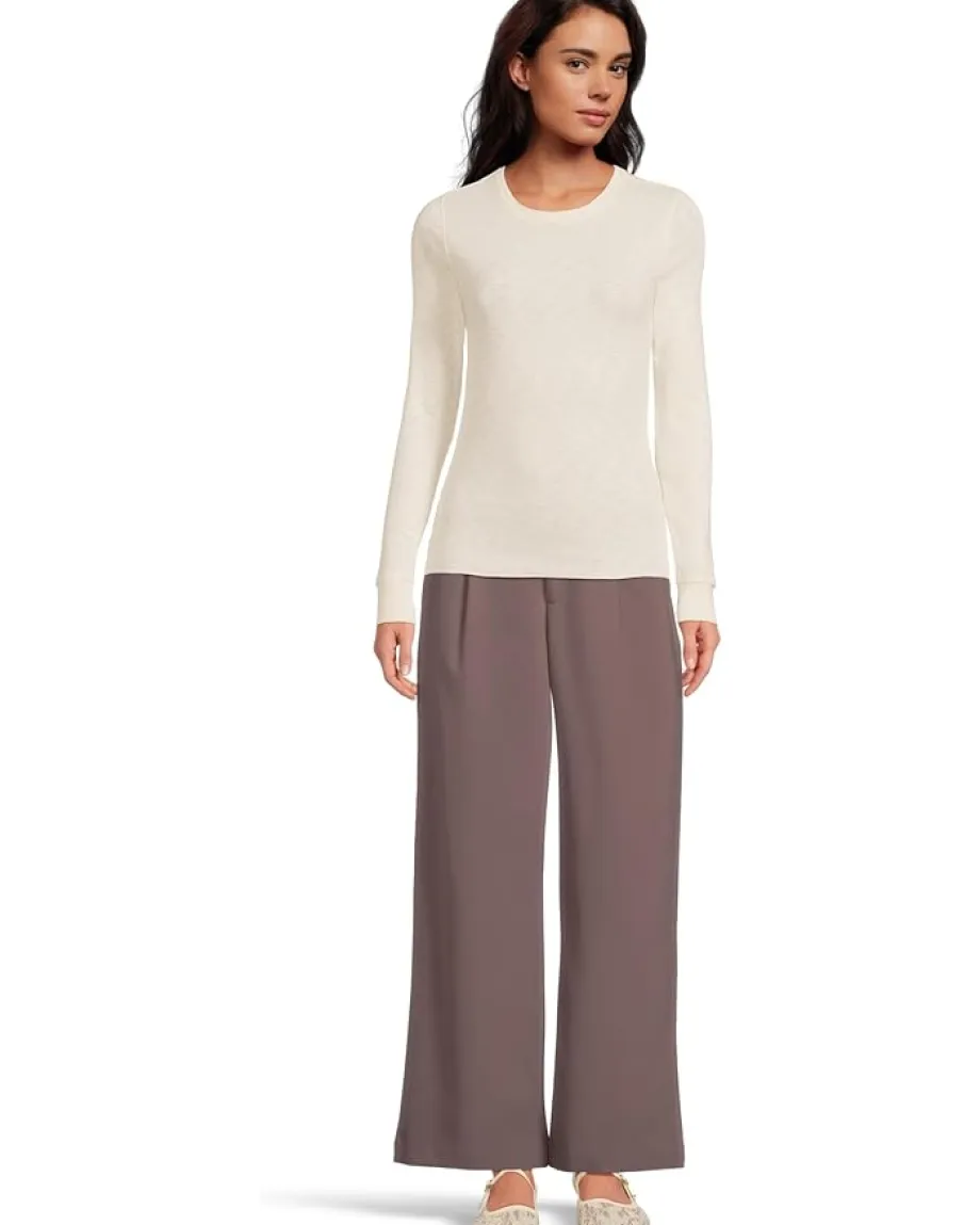 Lilla P Rib Slub Long Sleeve Crew Talc Online