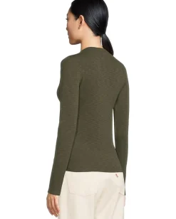 Lilla P Rib Slub Long Sleeve V-Neck Lichen Hot