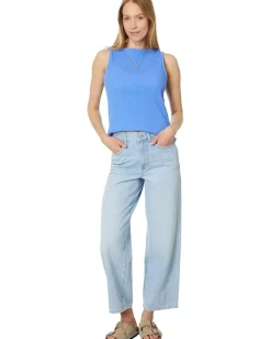 Madewell Ribbed Boatneck Tank Celeste Clearance