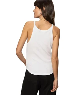 Sanctuary Ribbed Racer Tank White