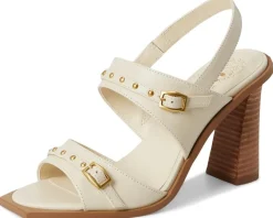 Women Vince Camuto Ridena Studded Buckle High Heel Sandals