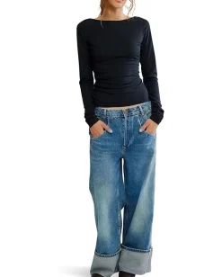 Free People Riley Tee Black Best