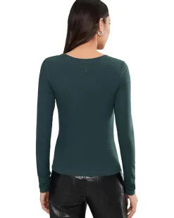 Women AllSaints Rina Long Sleeve Crew Neck