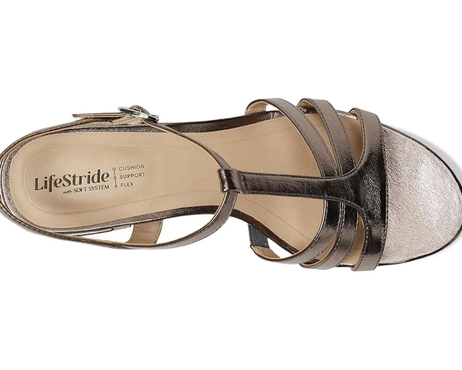 LifeStride Rio Pewter Grey Faux Leather New