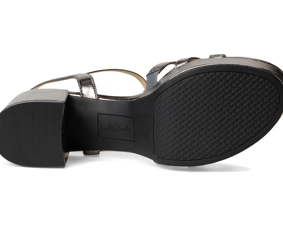 LifeStride Rio Pewter Grey Faux Leather New