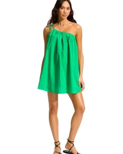 Seafolly Rio One Shoulder Mini Dress Jade Online