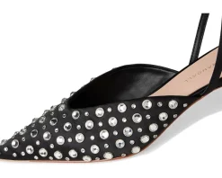 Loeffler Randall Rio Smocked Kitten Heel Black/Crystal Sale