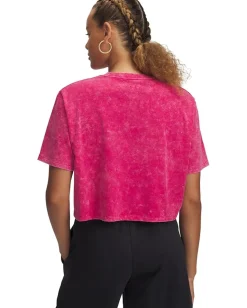 Under Armour Rival Wash Short Sleeve T-Shirt Shaded Fuchsia/Black/White New