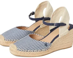 Lauren Ralph Lauren Robby Striped Canvas & Jute Espadrille Refined Navy/Natural/Refined Navy/Natural Discount