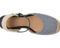 Lauren Ralph Lauren Robby Striped Canvas & Jute Espadrille Refined Navy/Natural/Refined Navy/Natural Discount