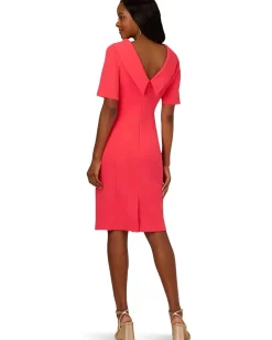Women Adrianna Papell Roll Neck Sheath With V Back