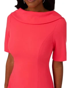 Women Adrianna Papell Roll Neck Sheath With V Back