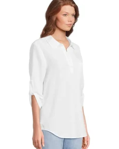 Mod-o-doc Roll Tab Sleeve Patch Pocket Tunic White Hot