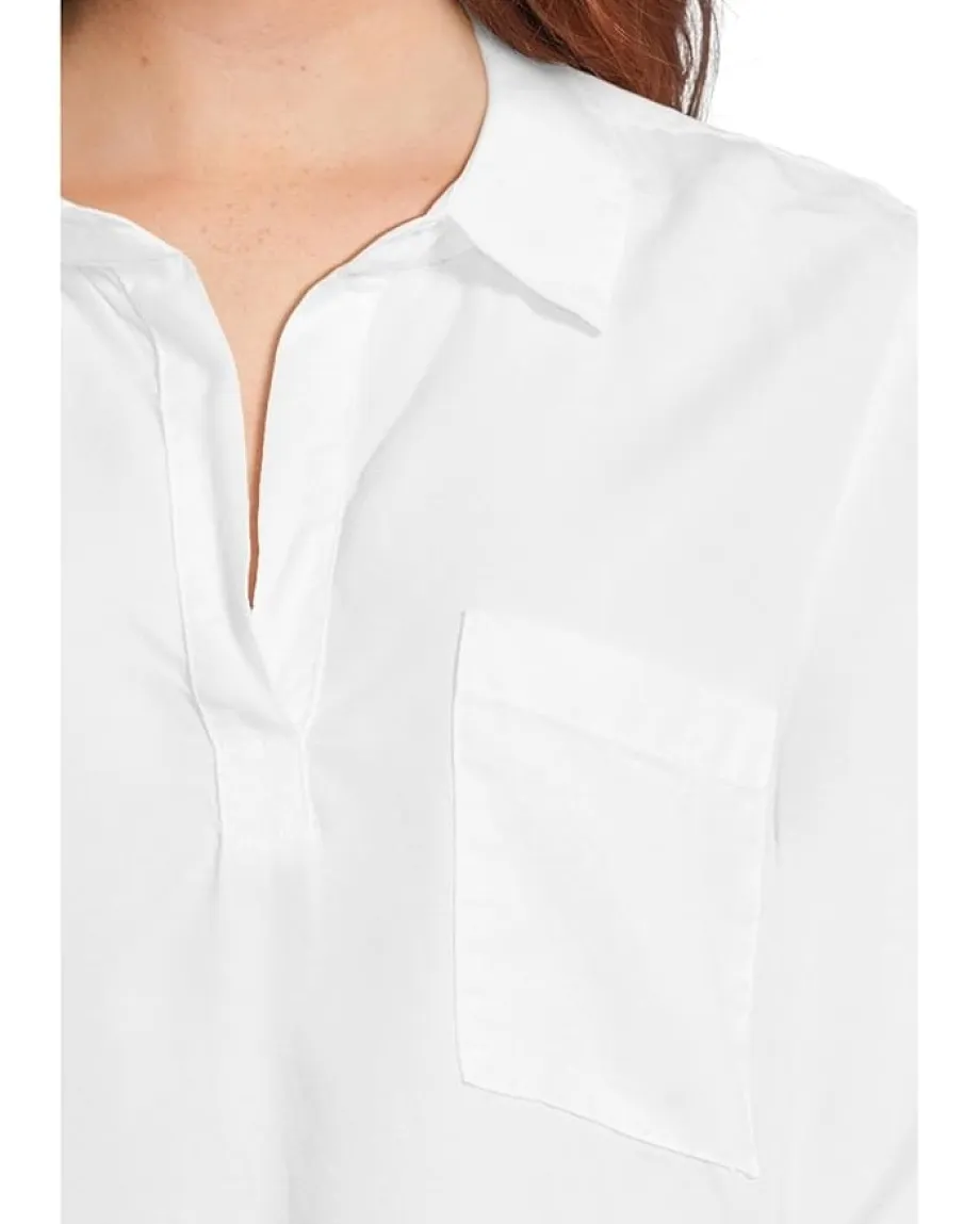 Mod-o-doc Roll Tab Sleeve Patch Pocket Tunic White Hot