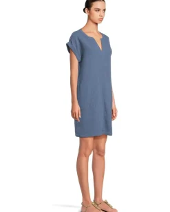 Mod-o-doc Roll-Up Short Dolman Sleeve Shift Dress Pacific Blue