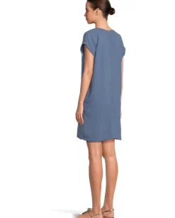 Mod-o-doc Roll-Up Short Dolman Sleeve Shift Dress Pacific Blue