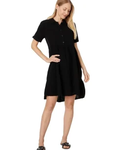 Women Mod-o-doc Roll-Up Sleeve Tiered Back Dress