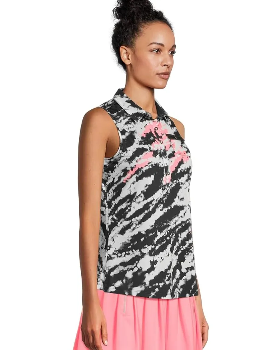 Jamie Sadock Rorschach Print Full Button-up Front Sleeveless Top Flamingo Pink Best