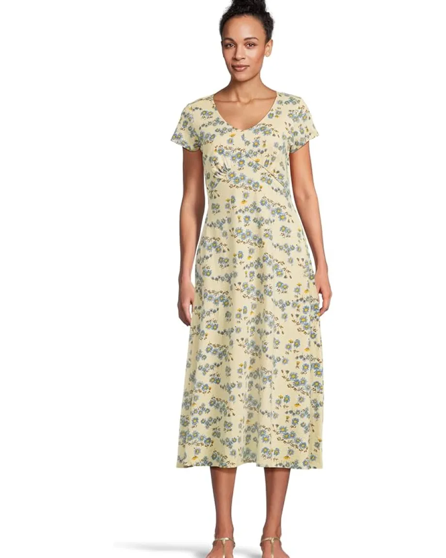 Toad&Co Rose Midi Short Sleeve Dress Barley Daisy Print Online