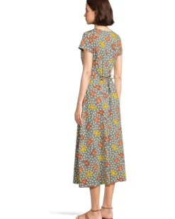 Toad&Co Rose Midi Short Sleeve Dress North Shore Lily Print Best