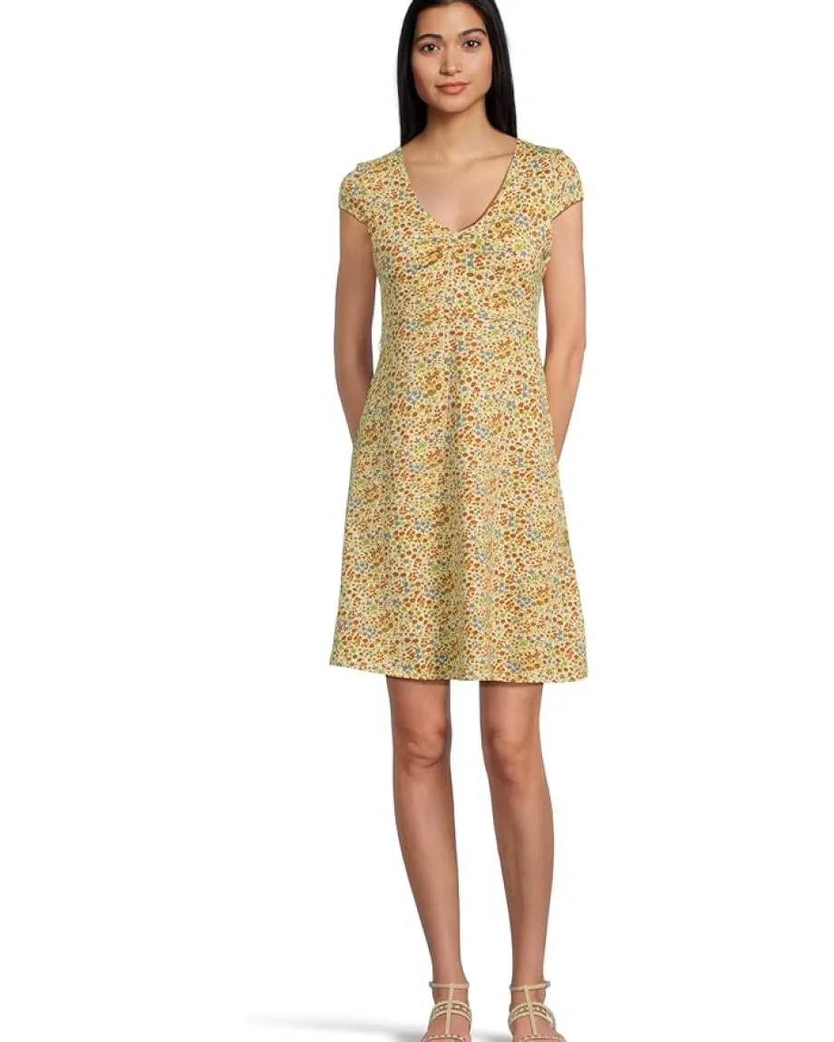 Toad&Co Rosemarie Dress Cinnamon Ditsy Print New