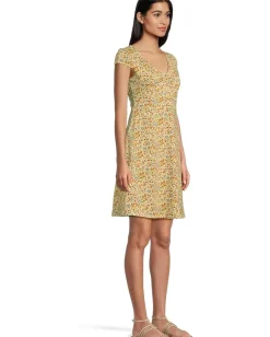 Toad&Co Rosemarie Dress Cinnamon Ditsy Print New