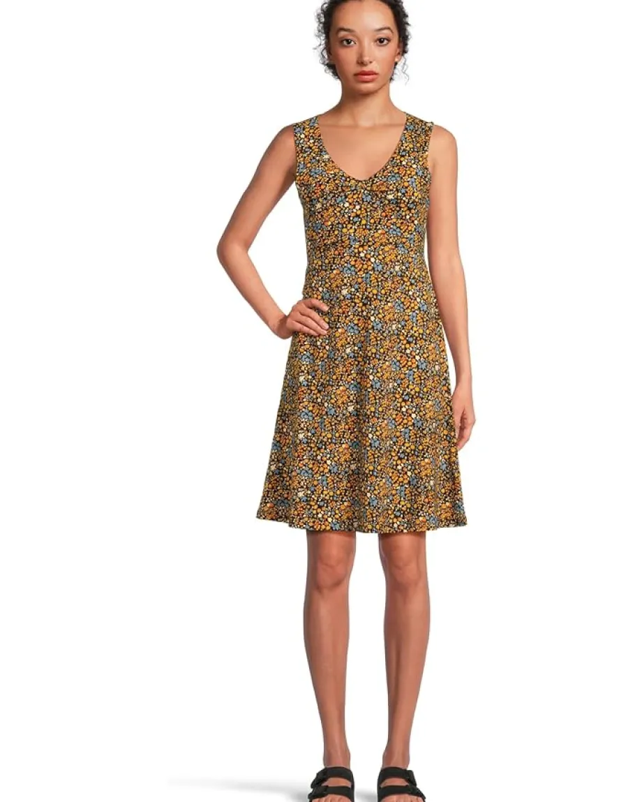 Toad&Co Rosemarie Sleeveless Dress Black Ditsy Print Discount