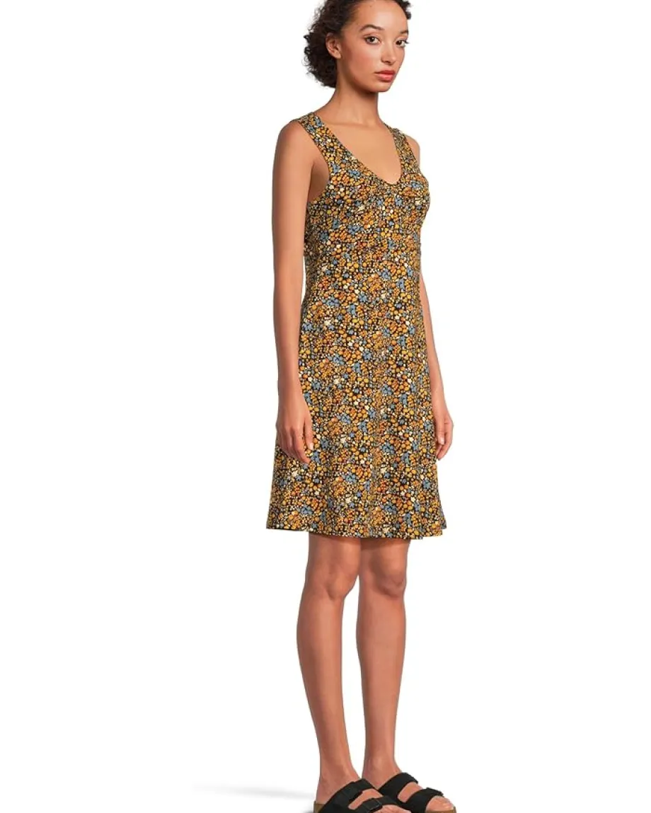 Toad&Co Rosemarie Sleeveless Dress Black Ditsy Print Discount