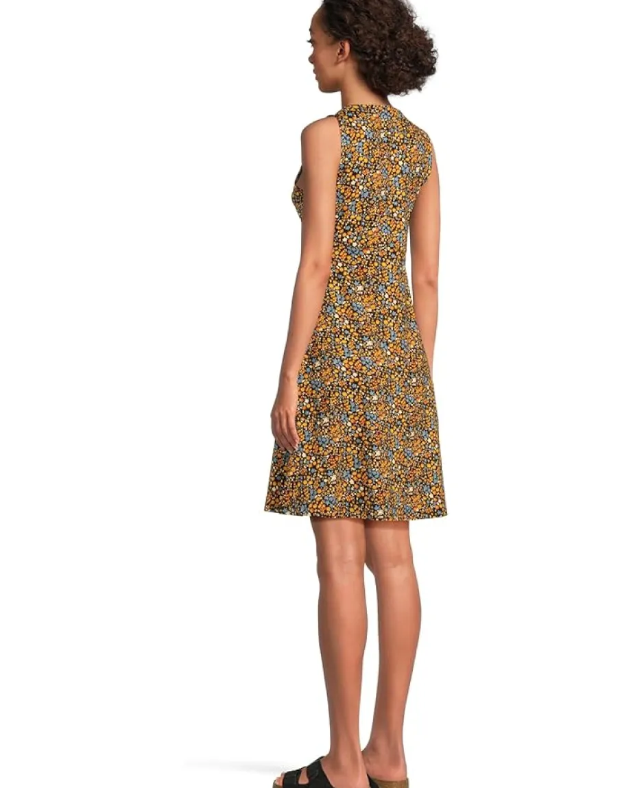 Toad&Co Rosemarie Sleeveless Dress Black Ditsy Print Discount