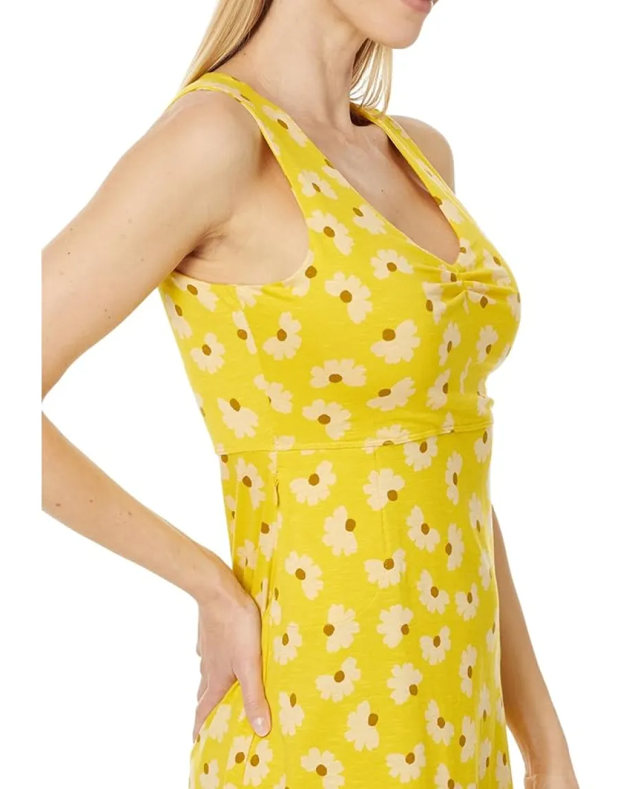 Toad&Co Rosemarie Sleeveless Dress Sulphur 1/2 Daisy Print Discount