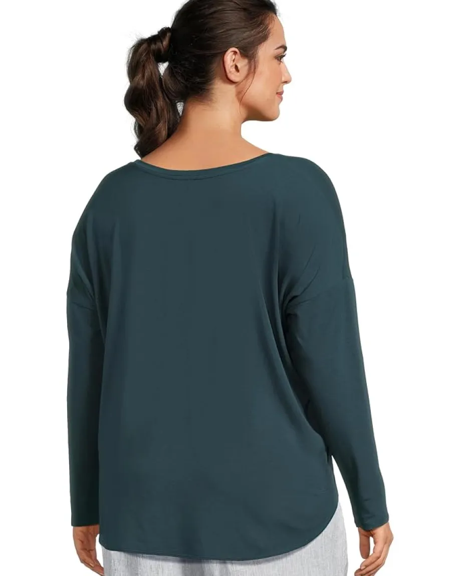 Eileen Fisher Round Neck Boxy Top Alpine Hot