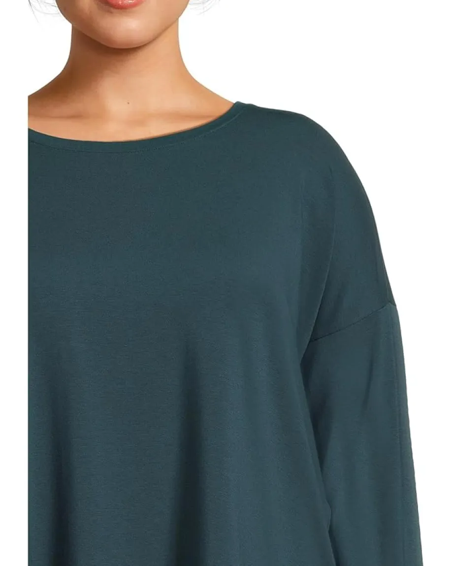 Eileen Fisher Round Neck Boxy Top Alpine Hot