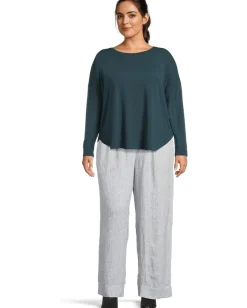 Eileen Fisher Round Neck Boxy Top Alpine Hot