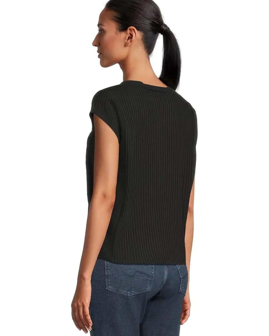 Eileen Fisher Round Neck Top Black Hot