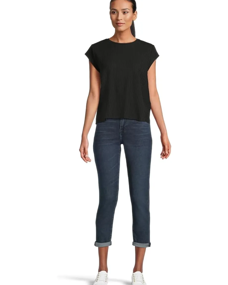 Eileen Fisher Round Neck Top Black Hot