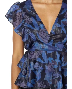 Ted Baker Rowyn Frill Detail Top with Tie Detail Dark/Navy Sale