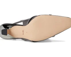 COACH Rowyn Metallic Leather Slingback Anthracite