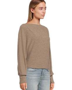 Michael Stars Roxy Balloon Sleeve Top Cobblestone New