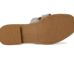 LifeStride Royalty Bling Slide Sandals Gold Metallic New