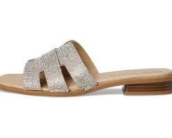 LifeStride Royalty Bling Slide Sandals Gold Metallic New