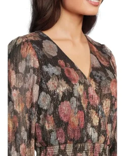 Vince Camuto Ruffle Midi Dress Rich Black New