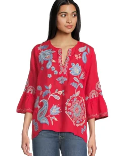 Women Johnny Was Ruffle Sleeve Blouse