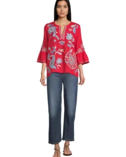 Women Johnny Was Ruffle Sleeve Blouse