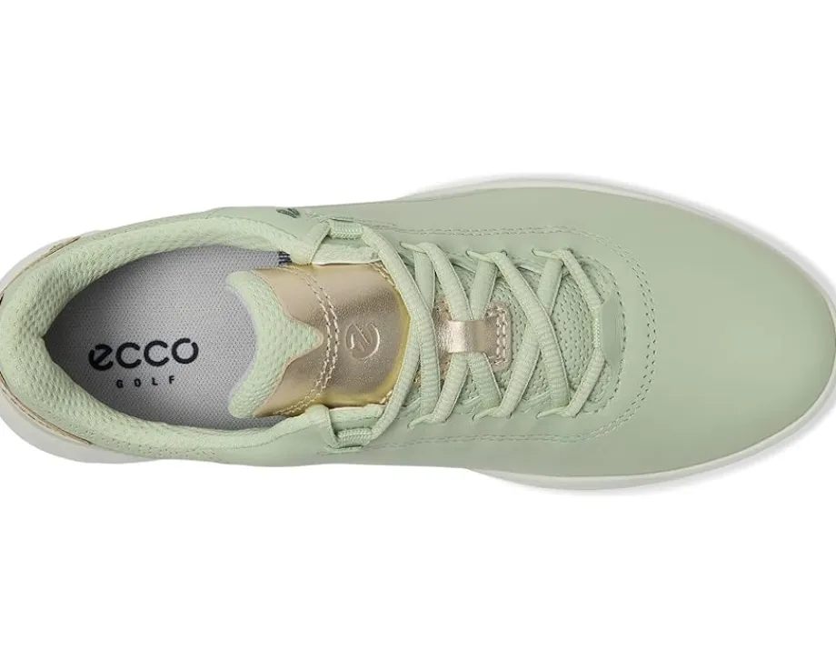 ECCO Golf S Casual Lace Waterproof Golf Shoe Matcha/Gold Metallic Best