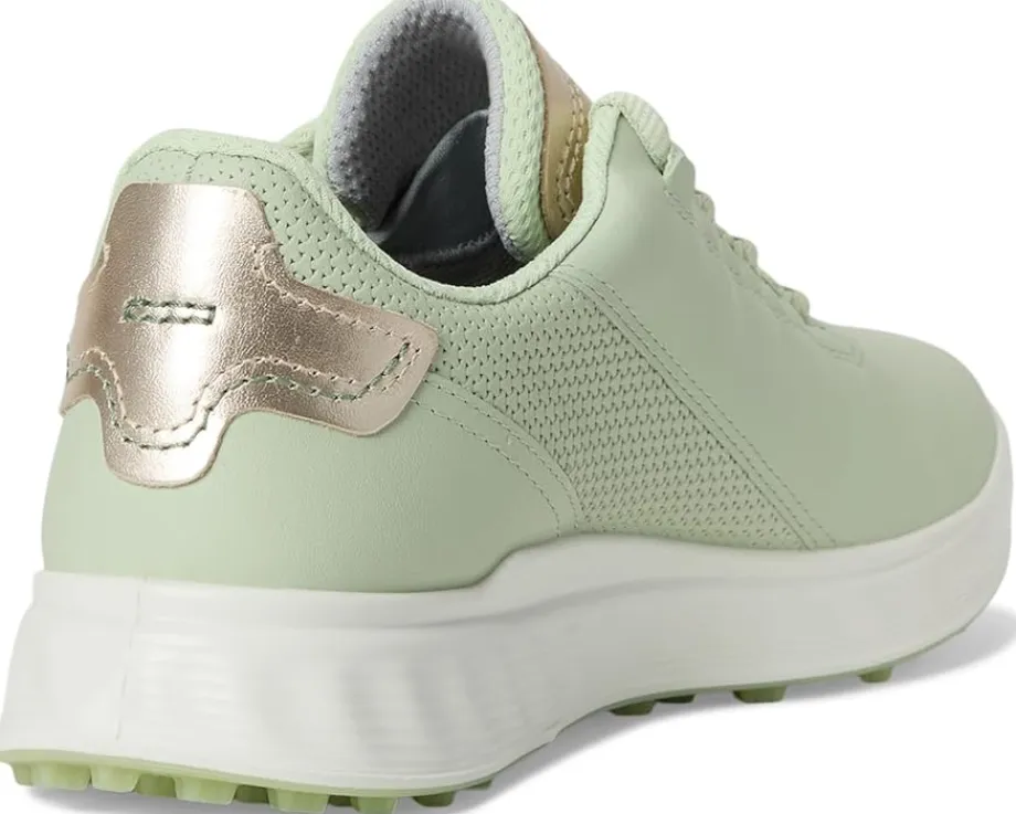 ECCO Golf S Casual Lace Waterproof Golf Shoe Matcha/Gold Metallic Best