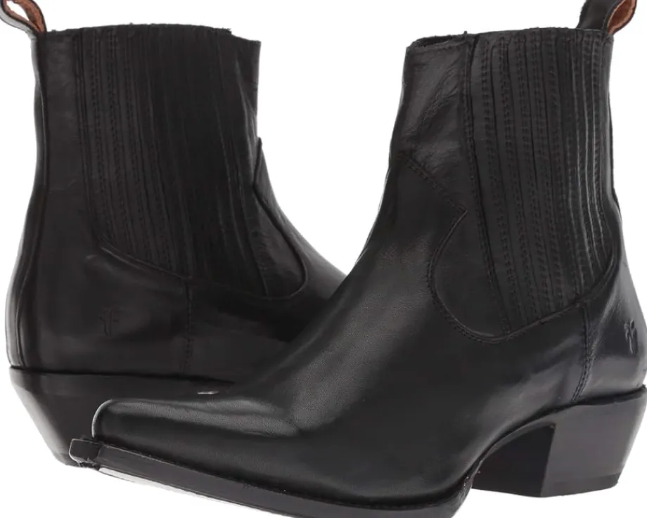 Frye Sacha Chelsea Black Polished Soft Full Grain