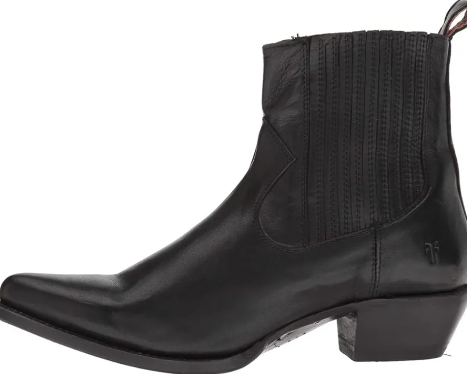 Frye Sacha Chelsea Black Polished Soft Full Grain